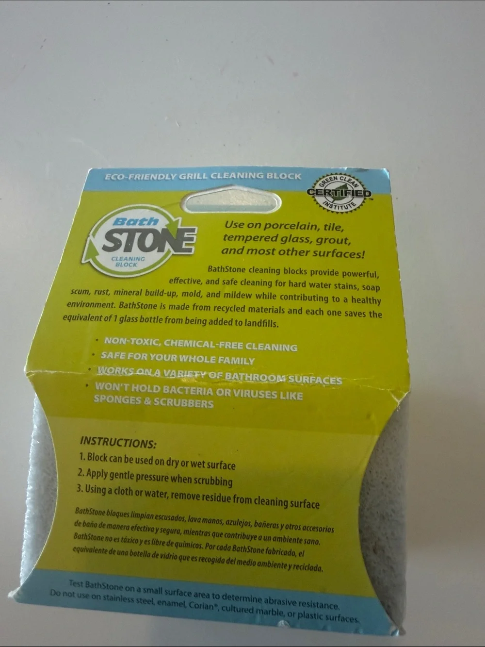 Bath Stone Cleaning Block - Gray NIB Bed, Bath and Beyond